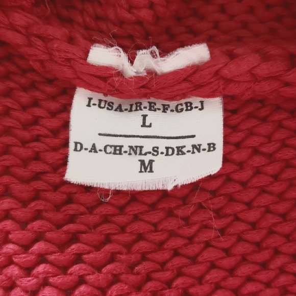 Rivamonti Sweater Jacket Size L Dark Red Button Front Collared Slip Pockets - Picture 7 of 7